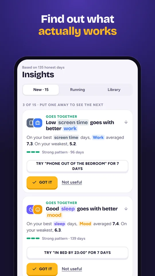 Insights: patterns between categories, with an experiment to try
